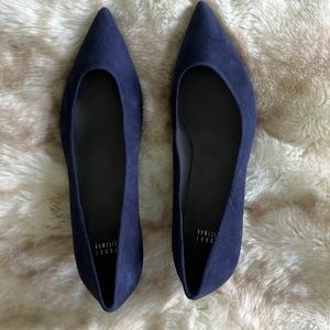 Navy suede pumps in EUC